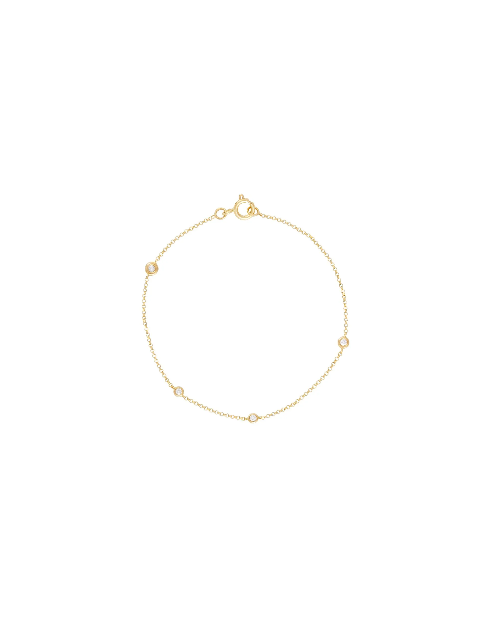 Pulseira Infantil Elo Português com Brilhantes Still Pulseira Infantil Elo Português 4 Brilhantes - Imagem 1