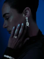 Brinco Cristal Longo com Brilhantes - Imagem 3