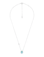 Colar Turmalina Paraíba Oval com Moldura em Brilhantes - Imagem 3