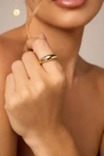 Anel Arco Polido Ouro Amarelo - Imagem 2