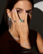 Anel Esmeralda Retangular com Baguetes - Imagem 2