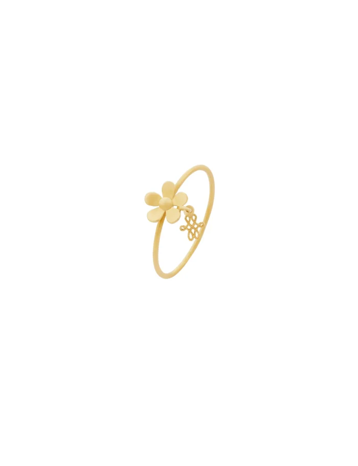 Anel Flora Ouro Amarelo M