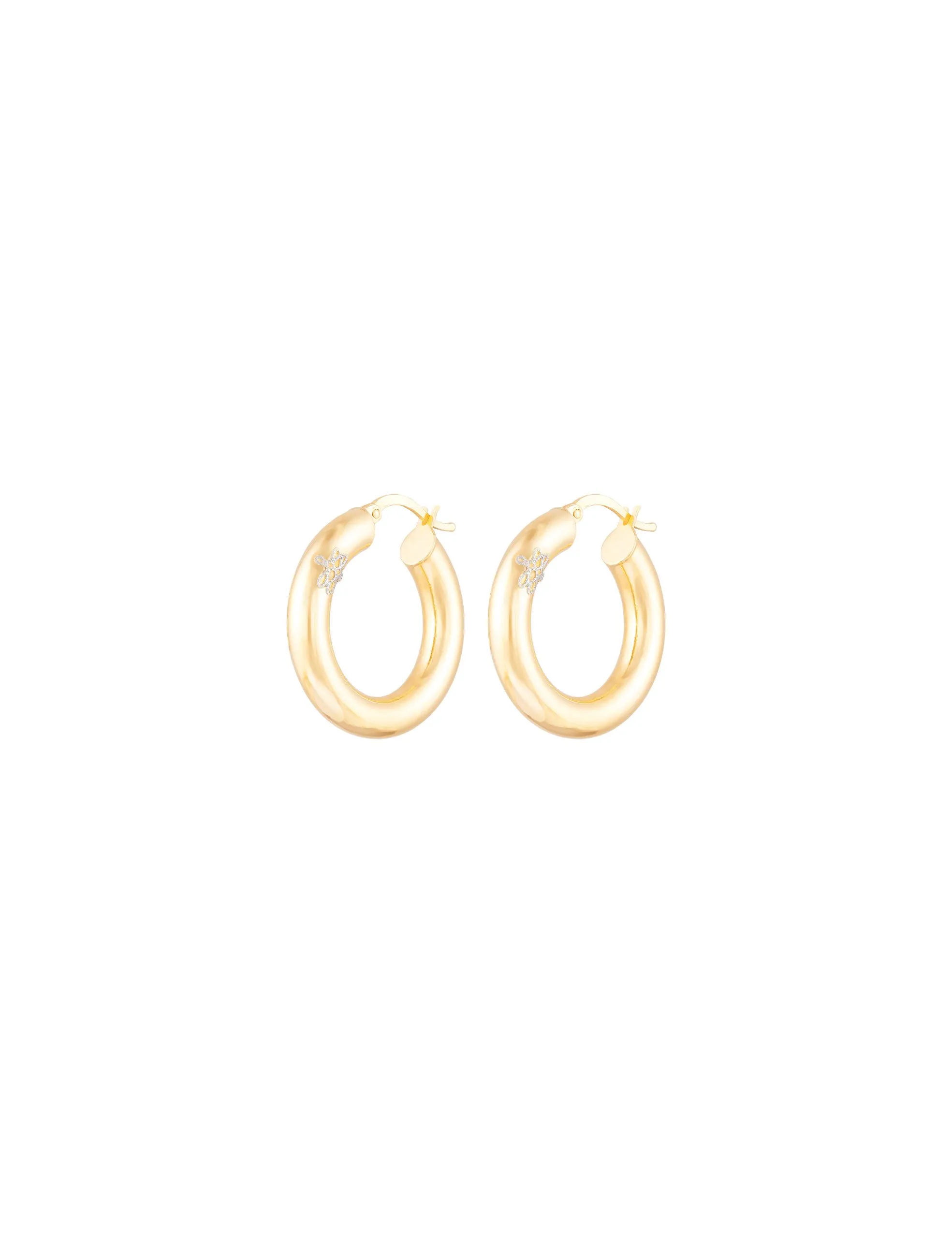 Argola Arco Polido Ouro Amarelo Argola Al Mare Polida G - Imagem 1