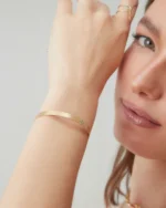 Bracelete Lâmina Simples Ouro Amarelo P - Imagem 2