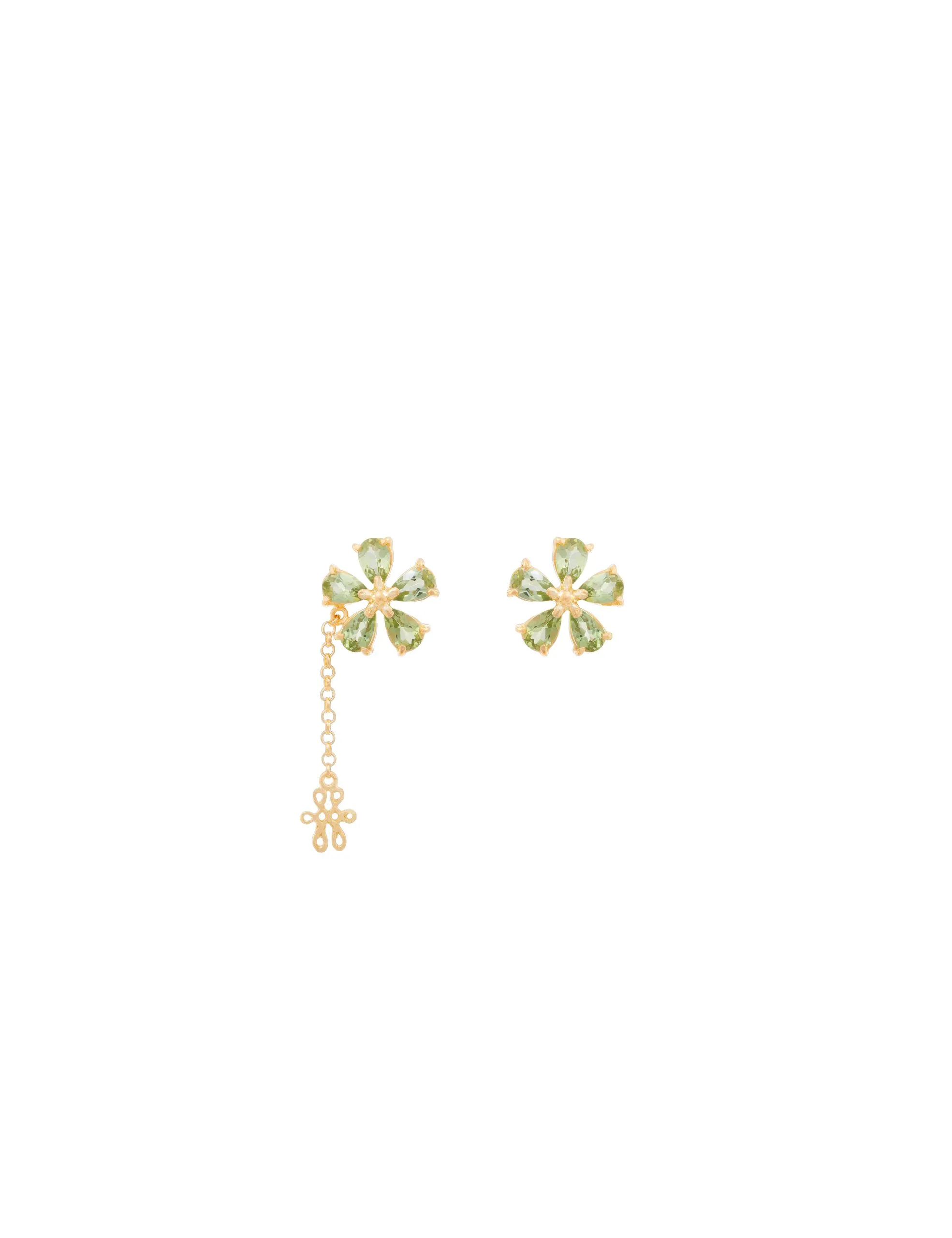 Brinco Flor Lis Peridoto G Still Brinco Flor Lis Peridoto G - Imagem 1