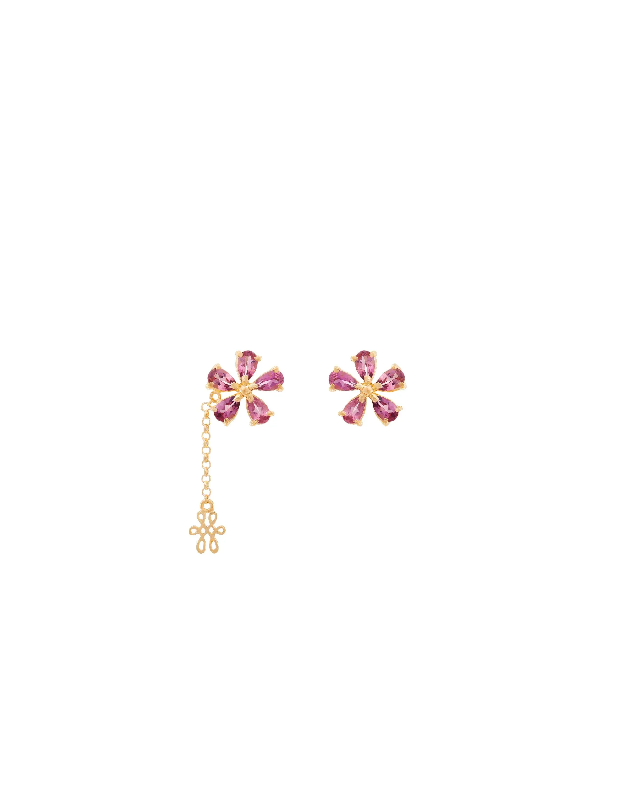 Brinco Flor Lis Turmalina Rosa G Still Brinco Flor Lis Turmalina Rosa G - Imagem 1
