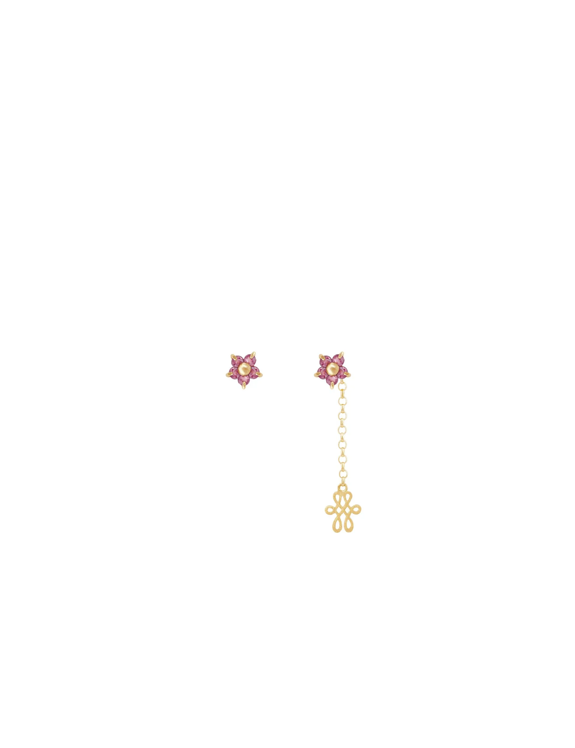 Brinco Flor Lis Turmalina Rosa Petit Still Brinco Flor Lis Turmalina Rosa Petit - Imagem 1