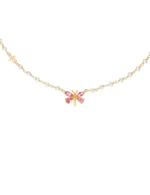 Colar Aurora Turmalina Rosa com Pérolas