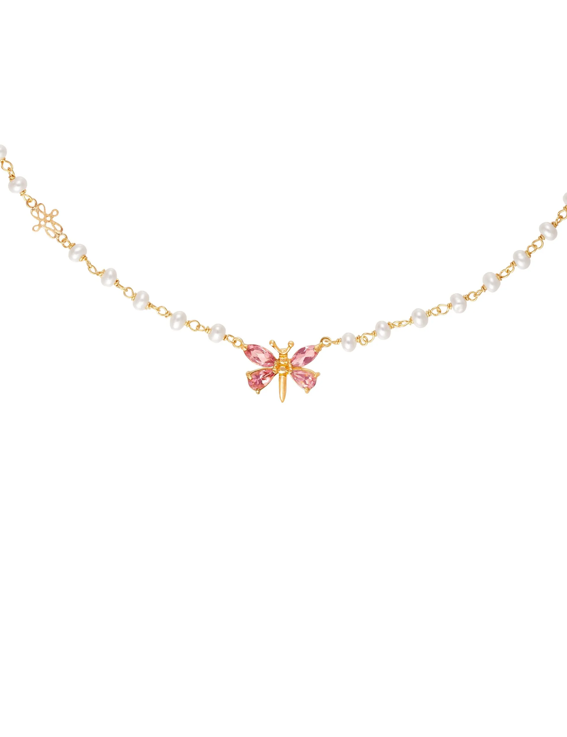 Colar Aurora com Pérolas Turmalina Rosa Still Colar Aurora Turmalina Rosa com Pérolas - Imagem 1
