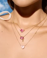Colar Sagrado Coração Primavera Turmalina Rosa - Imagem 3