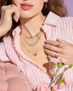 Colar Sagrado Coração Primavera Turmalina Rosa - Imagem 2