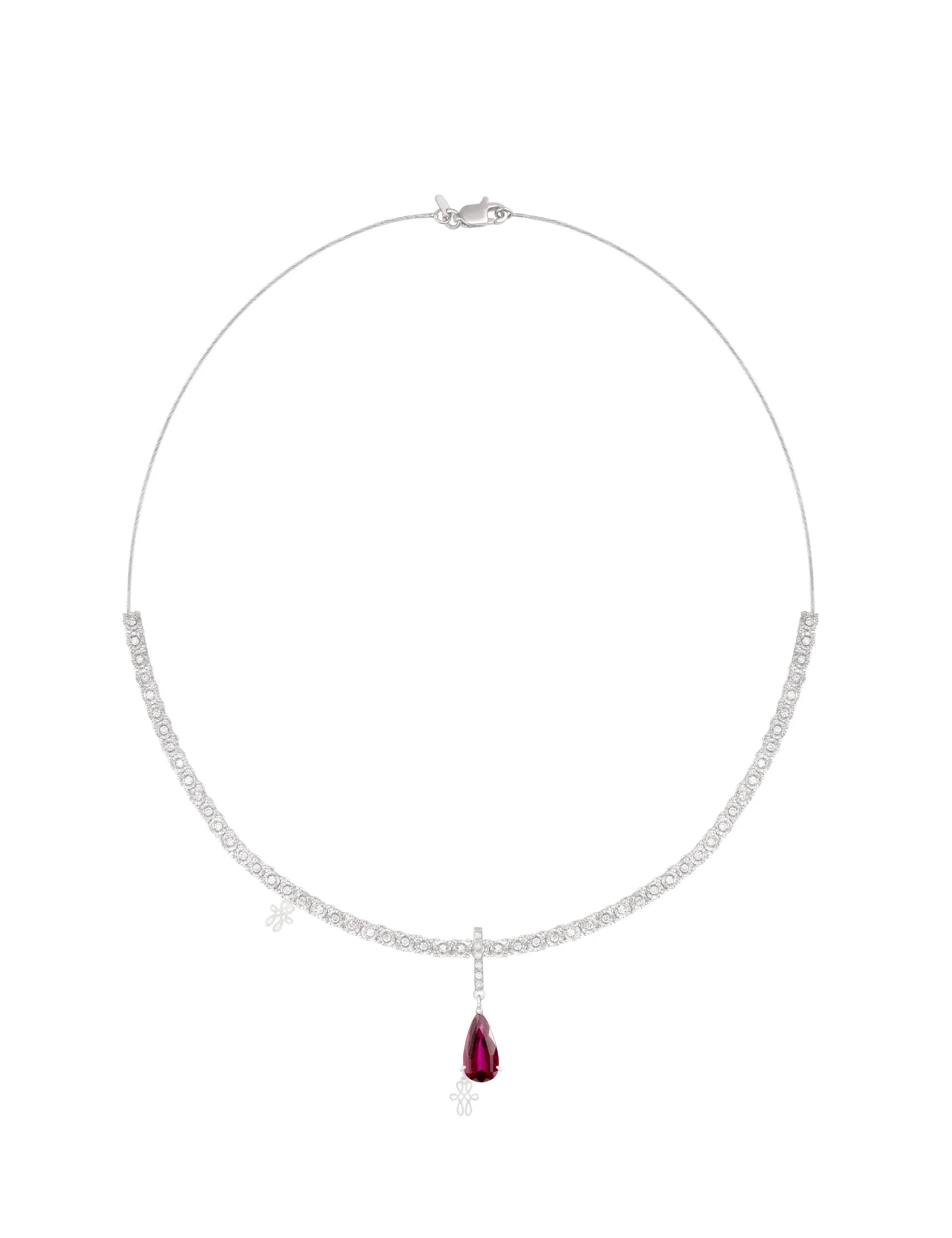 Pingente de Colar Turmalina Rosa Gota Pingente Broche Colar Turmalina Rosa Gota M - Imagem 1