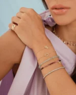 Pulseira Coração em Topázio Branco - Imagem 2
