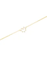 Pulseira Coração em Topázio Branco