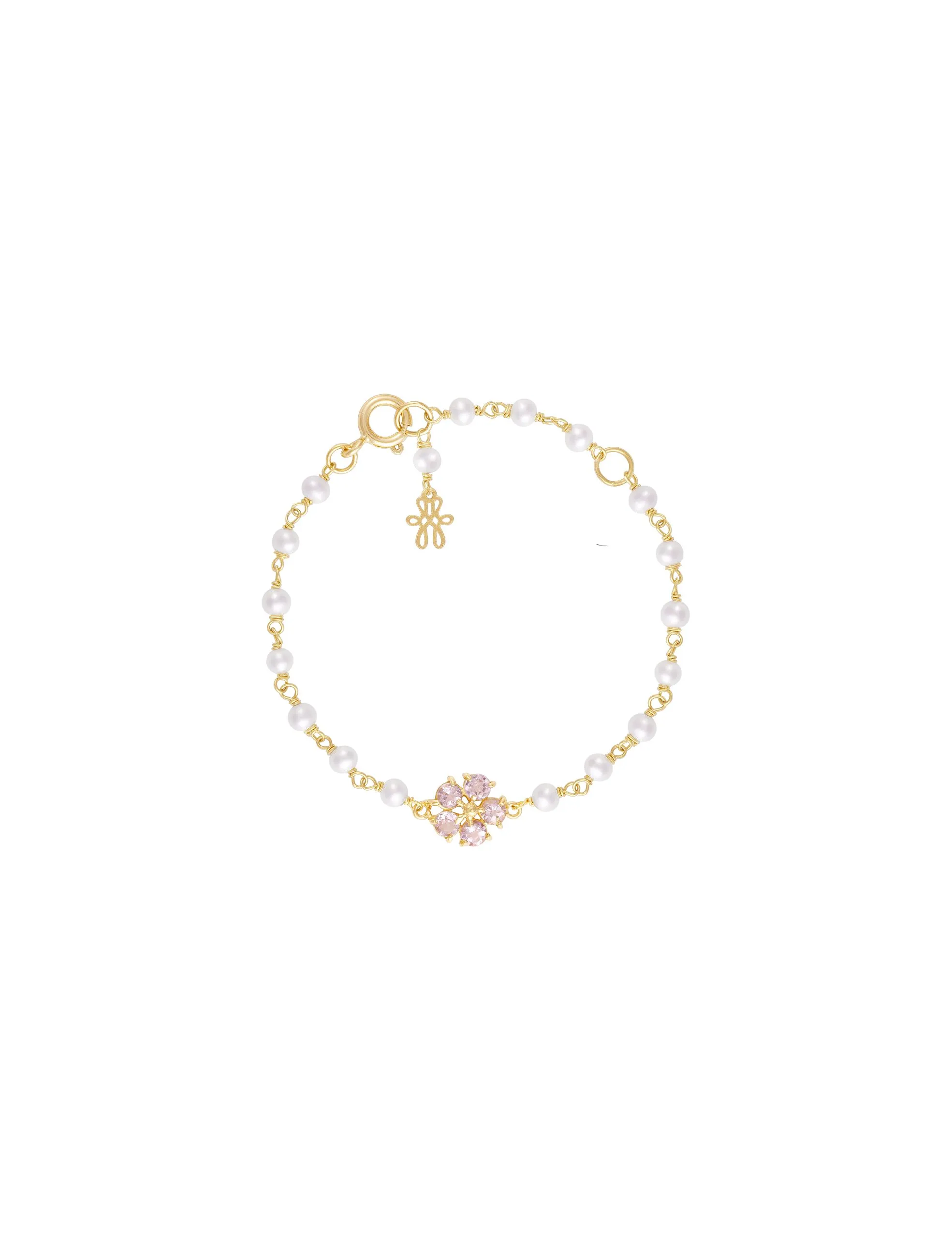 Pulseira Flor Lis Turmalina Rosa M Still Pulseira Jolie Turmalina Rosa M - Imagem 1