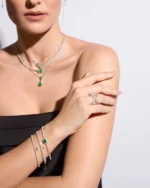 Pulseira Riviera Esmeralda e Brilhantes Retangular - Imagem 2