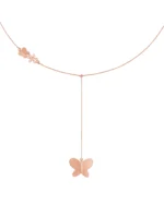 Colar Gravata Borboleta Arredondada Ouro Rose