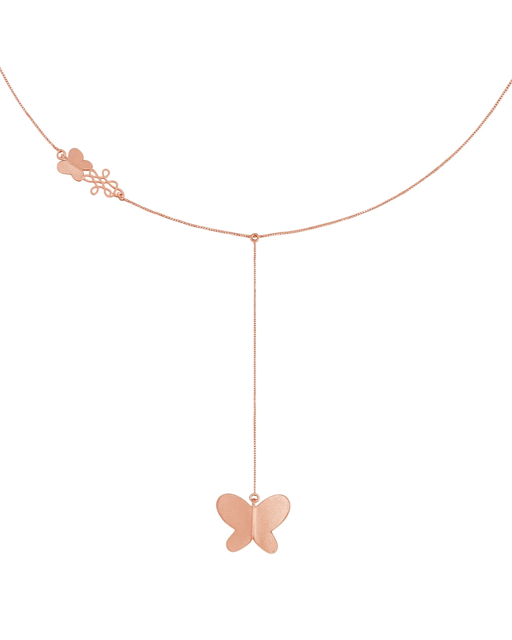 Colar Gravata Borboleta Arredondada Ouro Rose Still Colar Gravata Borboleta Arredondada Ouro Rose - Imagem 1